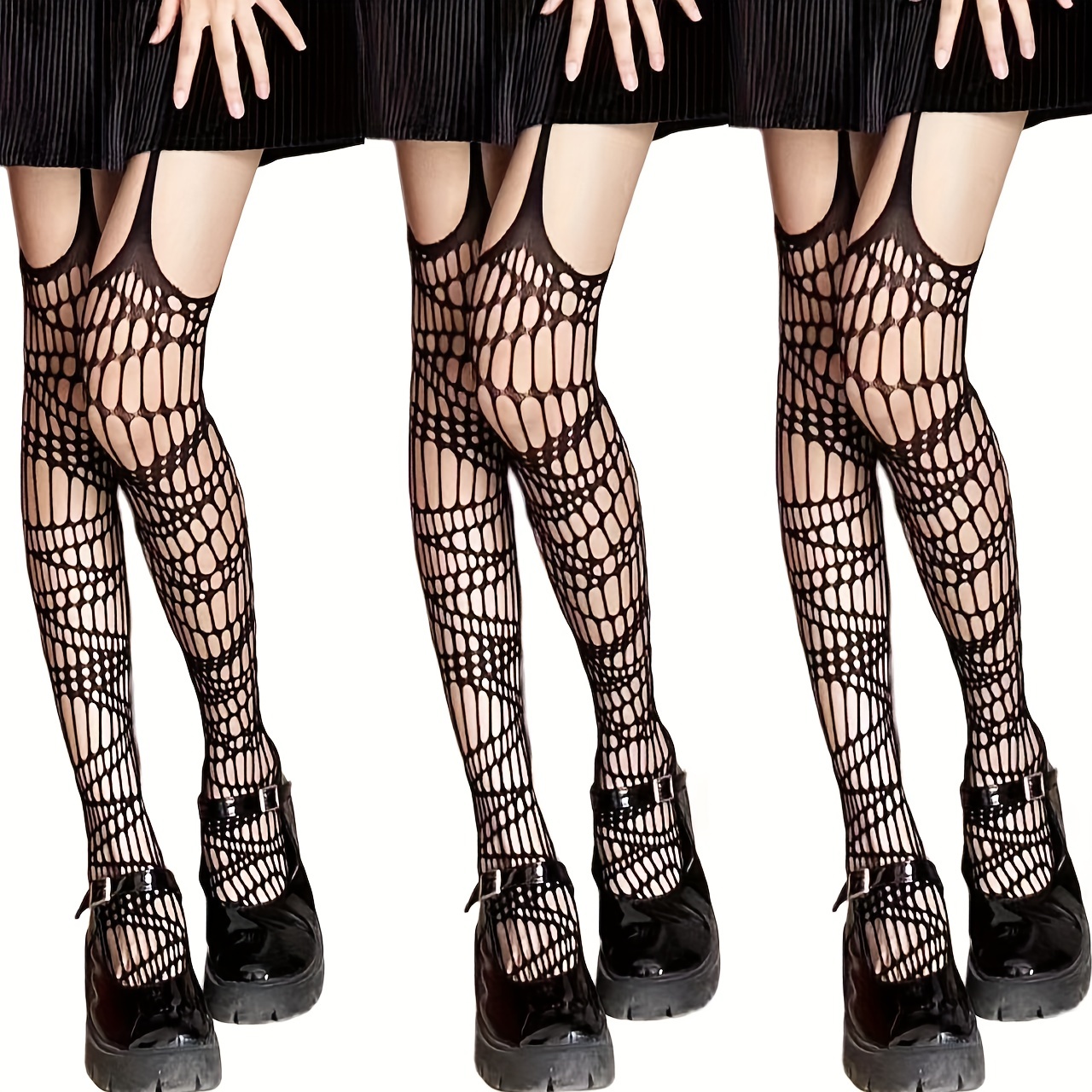 Suspender Fishnet Tights Hollow Out High Waist Mesh - Temu Philippines