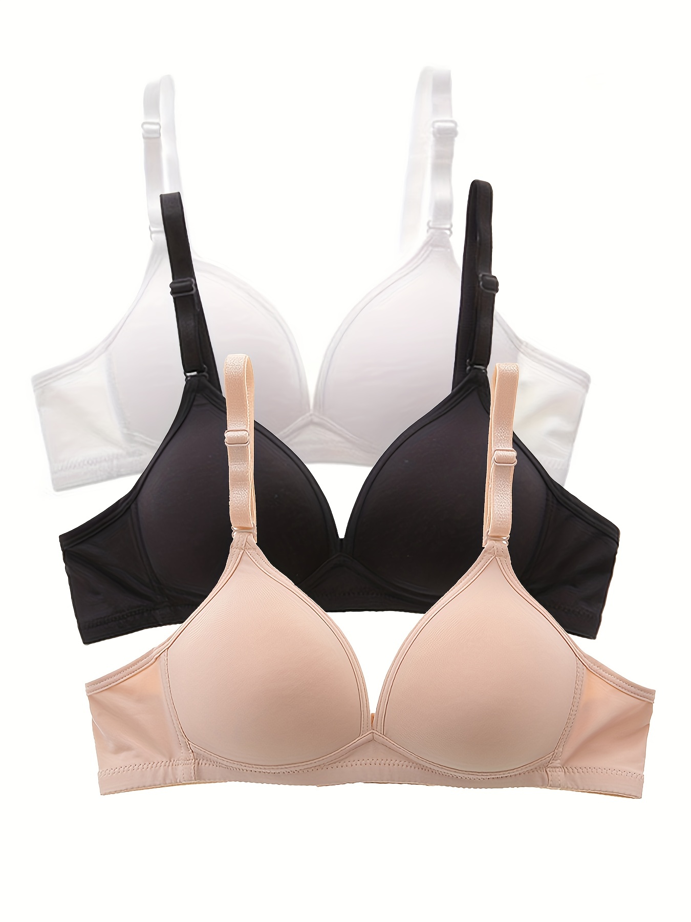 Simple Solid Wireless Bras Comfy Breathable Everyday T shirt - Temu