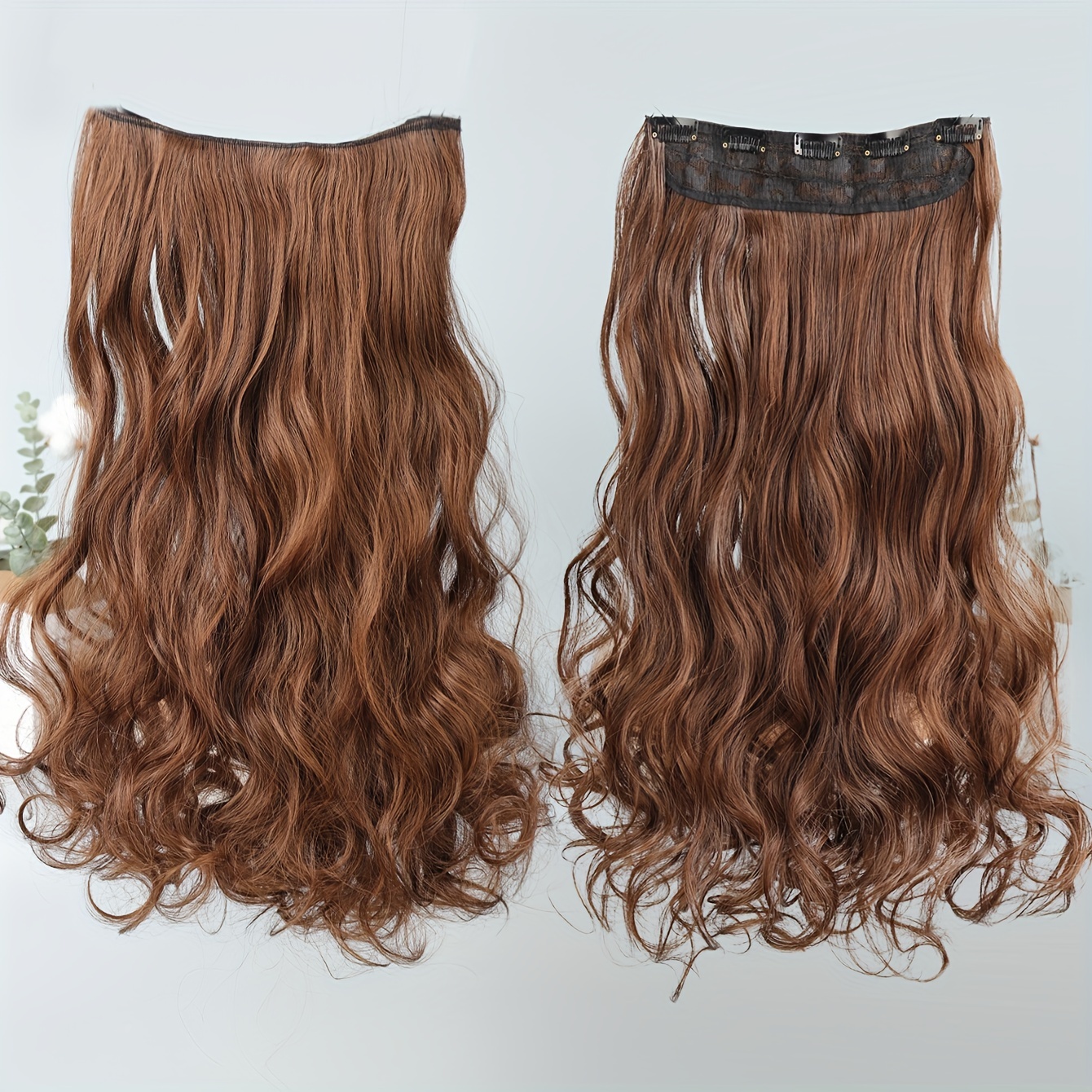 Long Curly Hair Piece With 5 Clips, Big Wave Clip In Hair Pieces