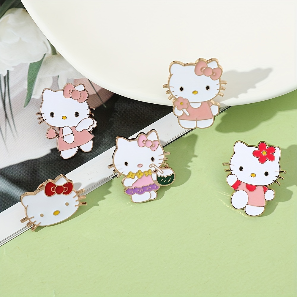 Sanrio Hello Kitty Cute Kit Cat Lapel Pins for Backpacks Brooches for Women  Enamel Pin Fashion Jewelry Accessories Birthday Gift