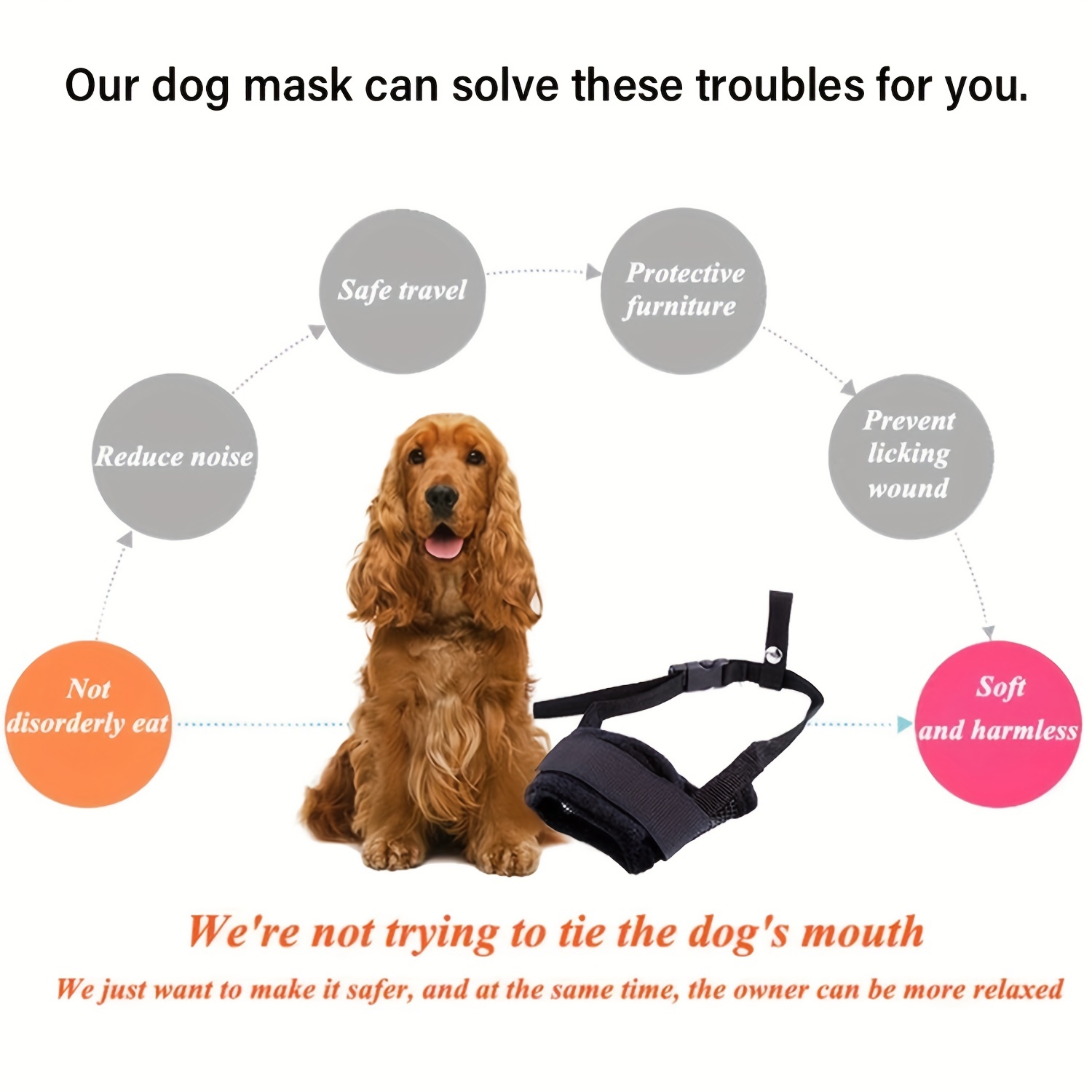 adjustable pet dog soft muzzle mesh training dog muzzles Temu