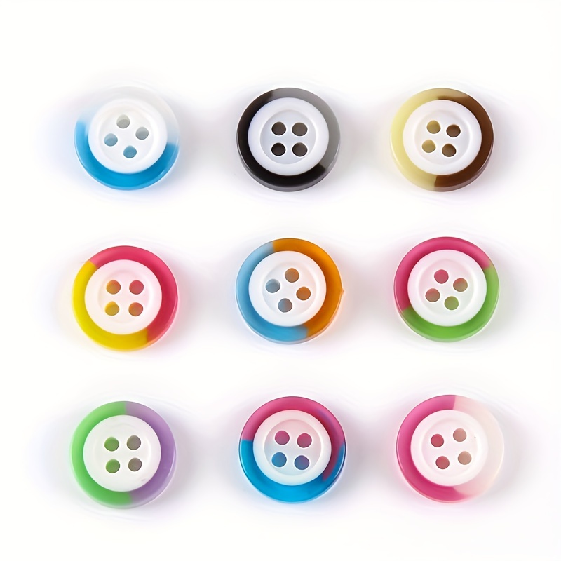  Botones de costura de 100 piezas de 15 a 0.906 in, botones de  resina de 4 agujeros, botones grandes de borde redondo para ropa, botones  de ropa de bricolaje a mano (