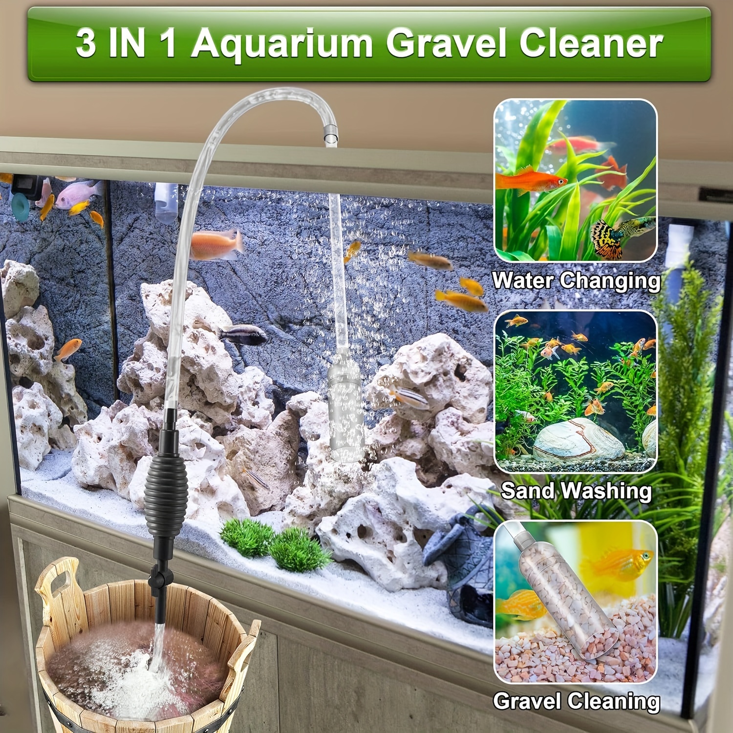 Quick Water Changer Air pressing Button Fish Tank Aquarium - Temu Australia