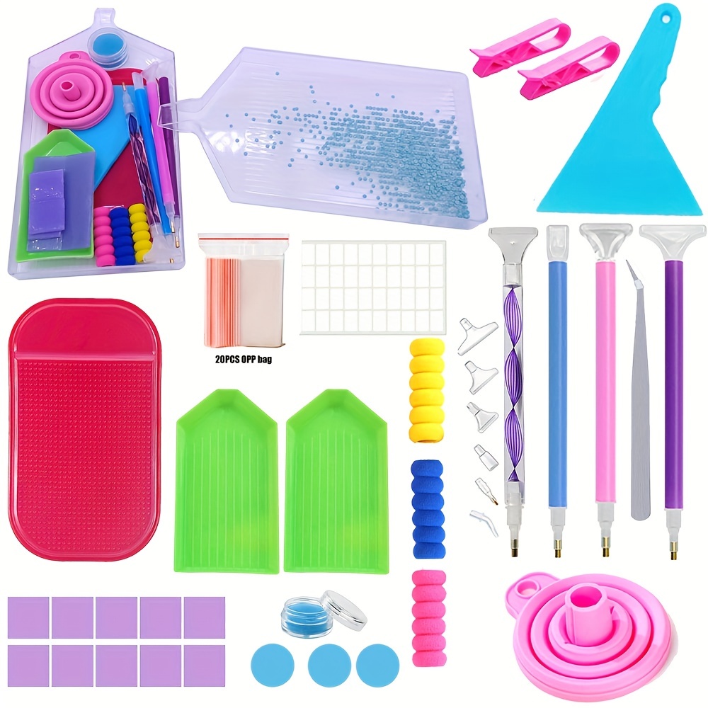 Diy Diamond Painting Accessories Kit Multi Color Diamond - Temu