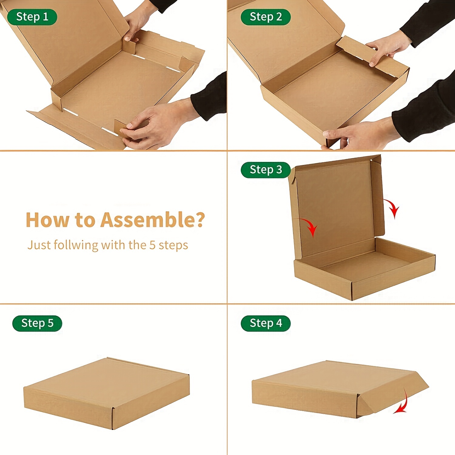 Caja pequeña de cartón blanco de 6.2 x 4.7 x 1.37 pulgadas, caja de correo  corrugado para almacenamiento y envío, paquete de 20