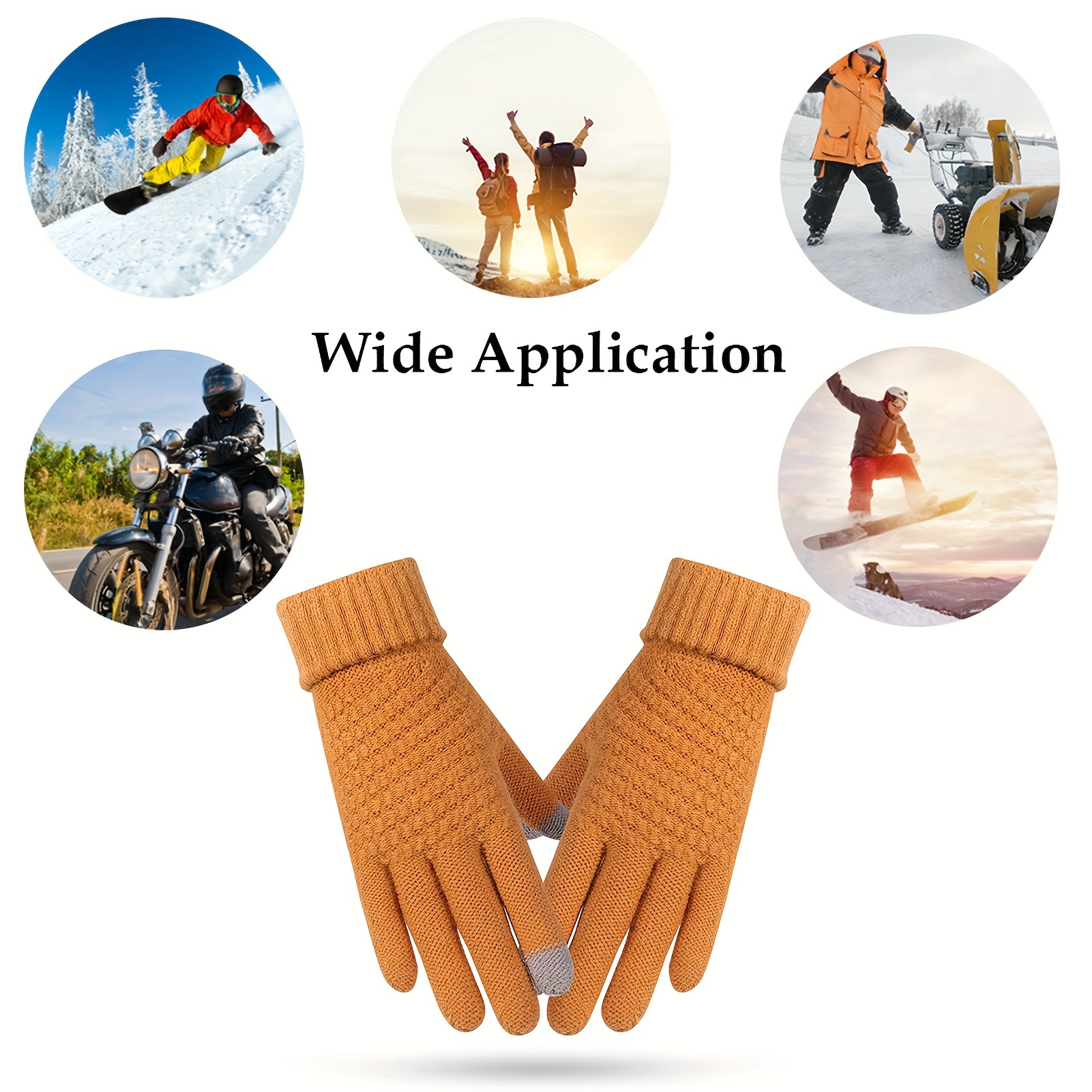 Winter Touch Screen Gloves Women Men Warm Stretch Knit - Temu
