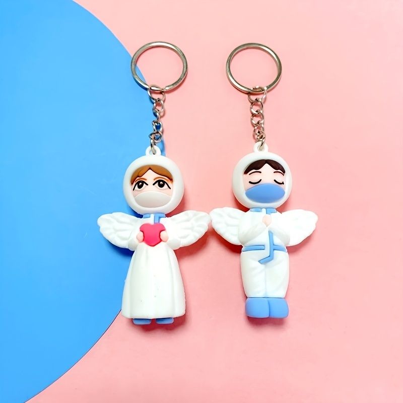 Angel Nurse Doctor Couple Keychain Cartoon Bag Key Chain Keyring Ornament  Bag Purse Charm Accessories - Clothing, Shoes & Jewelry - Temu