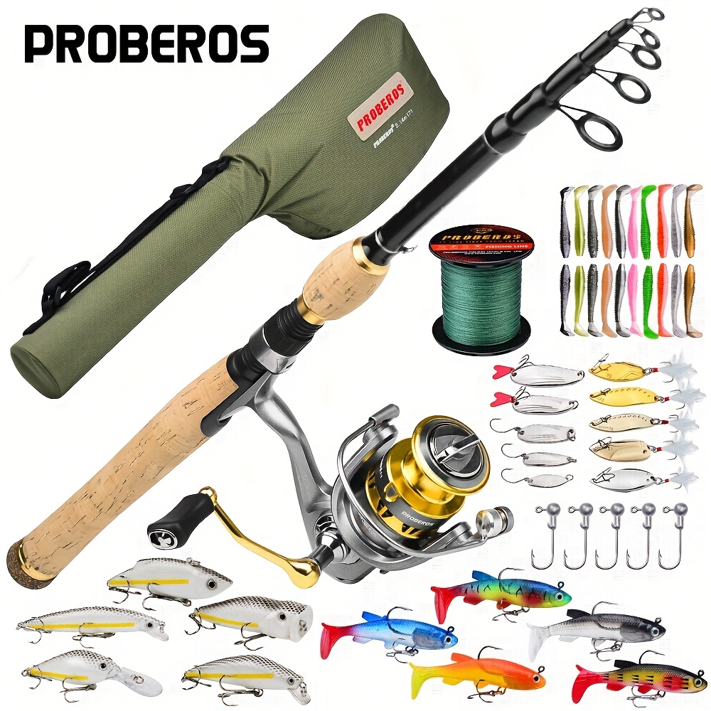 Fishing Rod Reel Set Fishing Rod and Reel Combos Full Kit with Fishing Line  for Fishing Beginner