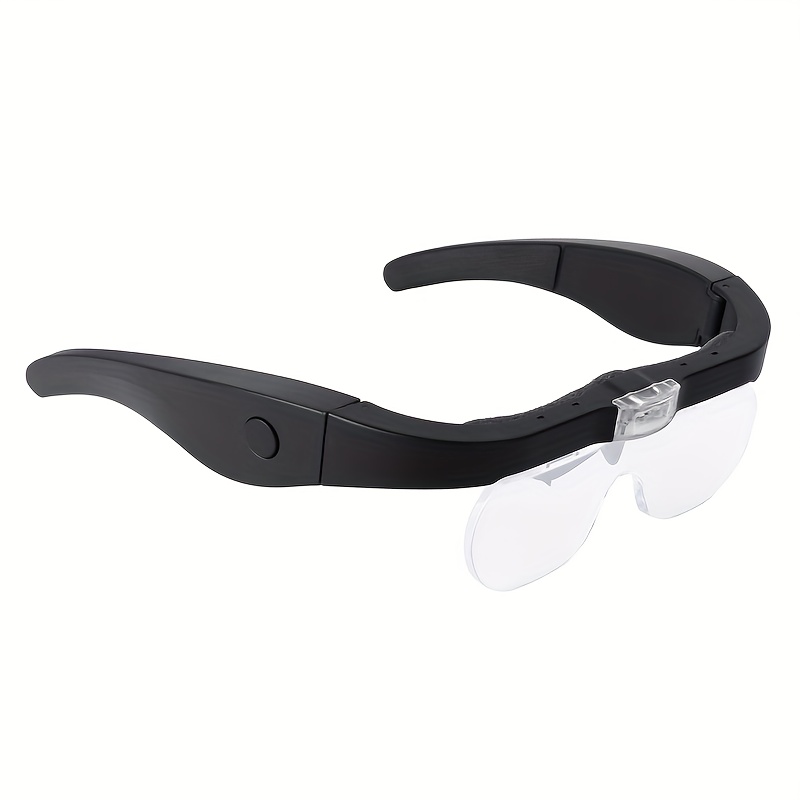 Gafas De Aumento Recargables, Gafas De Aumento Para La Cabeza Con 2 Luces  LED Y Lentes Desmontables 1.5X, 2.5X, 3.5X, 5X, Mejor Lupa Para Leer Y Pasat