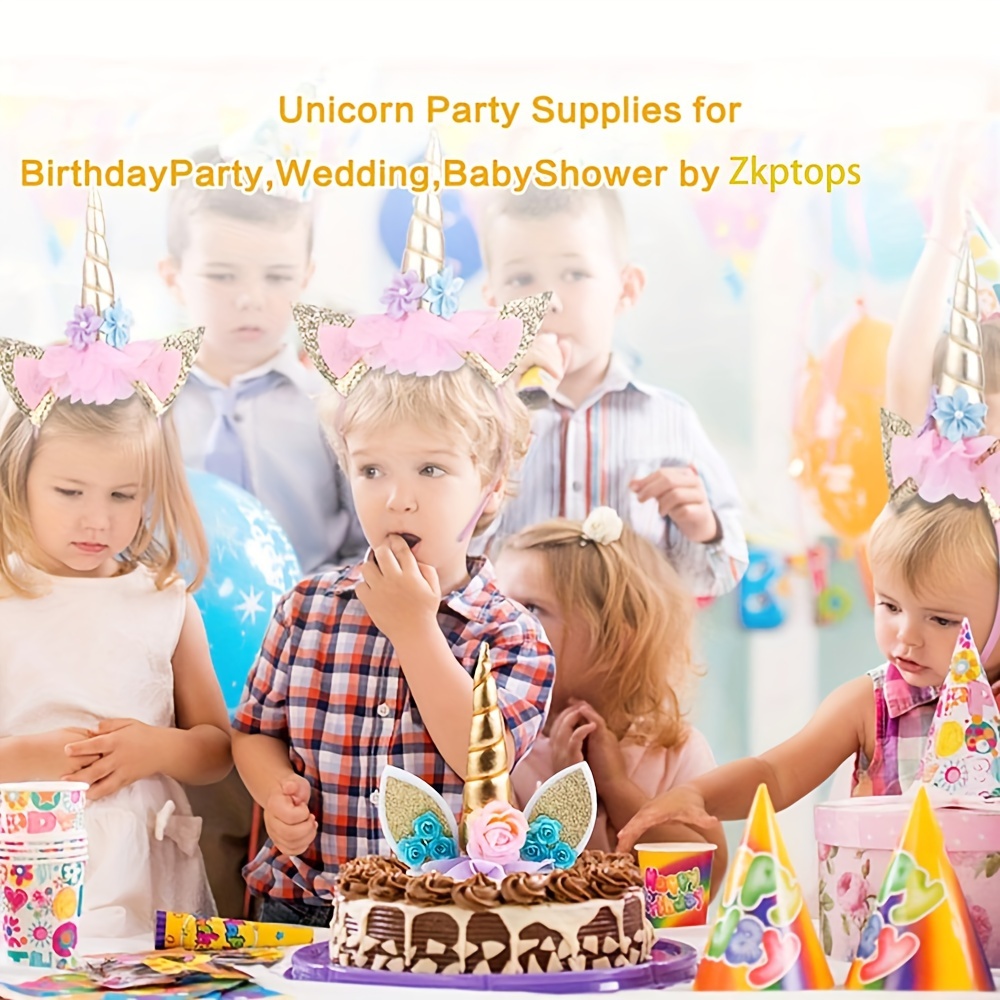 Unicorn Cake Topper With Eyelashes Birthday Party Supplies - Temu