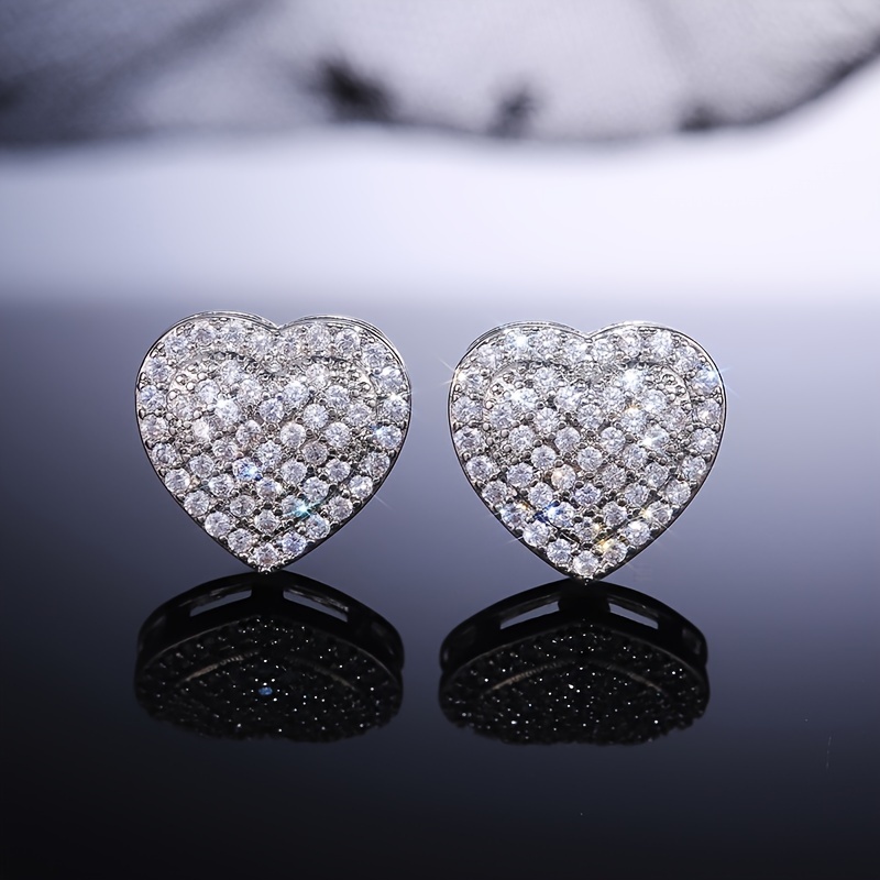 Heart Shaped Stud Earrings For Men - Temu Ireland