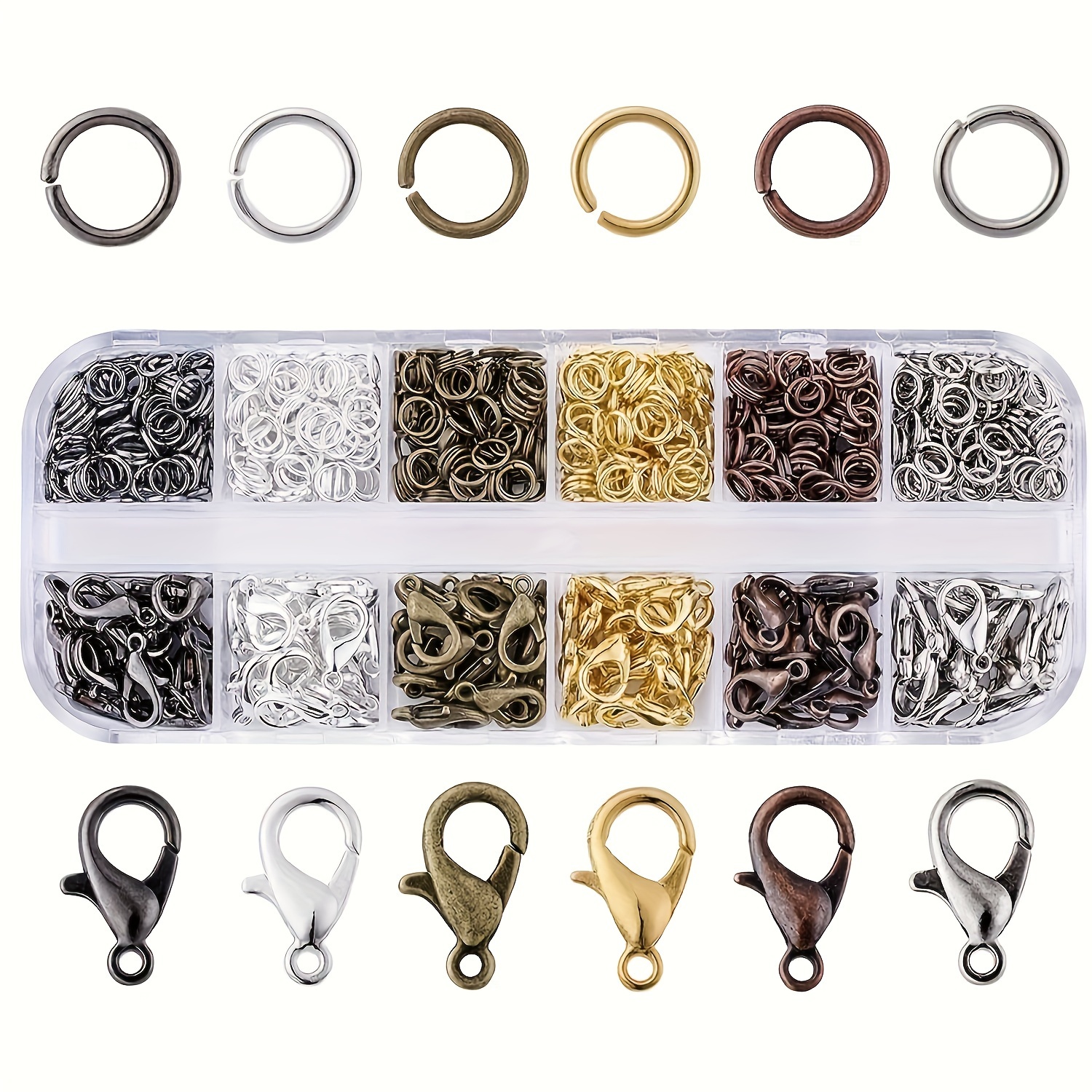 Jewelry Making Kit, 1200pcs Open Jump Rings Jewelry Repair Kit for Necklace  Bracelet, Lobster Clasps and