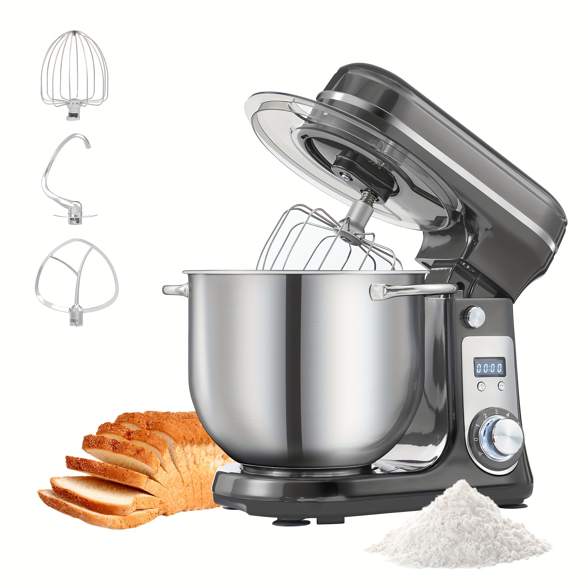 biolomix 6l 1200w dc quiet motor 6 speed kitchen food processors stand mixer cream egg whisk whip dough kneader blender