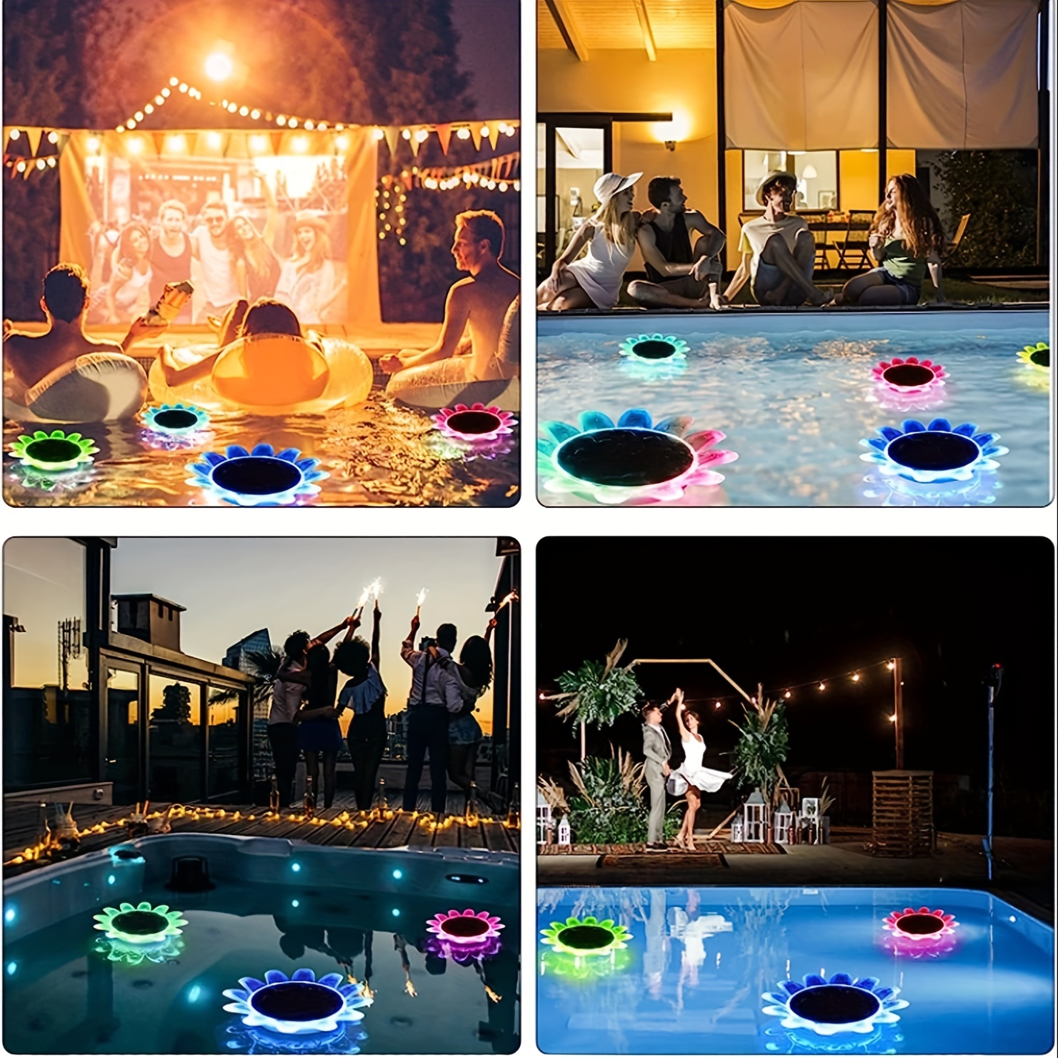 Solar Floating Light Swimming Pool LED Night Sunflower Pond Light