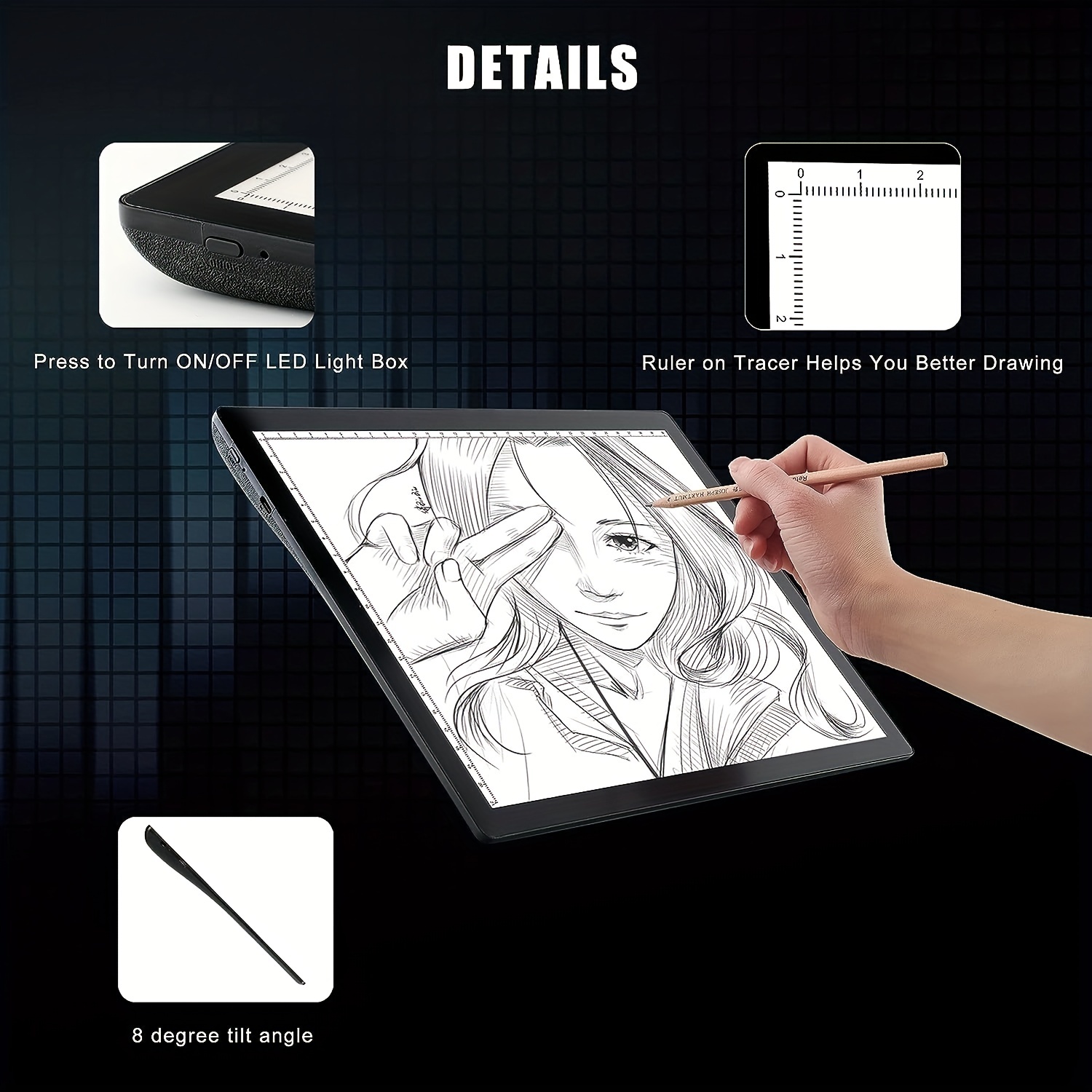  A4 Wireless Battery Powered Light Pad, Tracing Light Box  Dimmable Brightness Rechargeable LED Light Board Portable Cordless Copy  Board For Artist Drawing Sketching X-ray Viewing