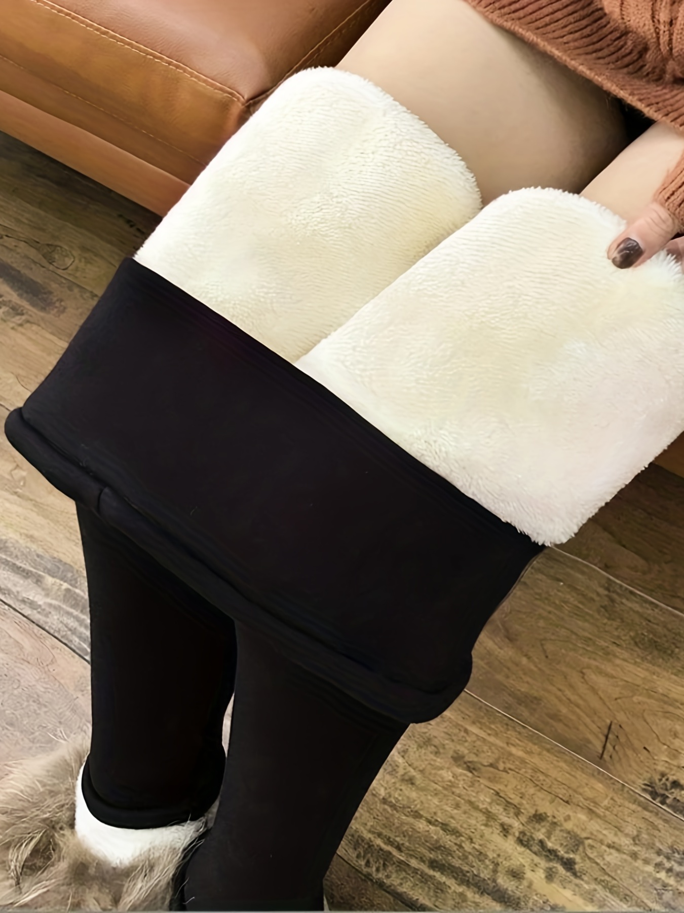 Leggings Térmicos Talle Alto Forro Polar Mujer Pantalones - Temu Chile