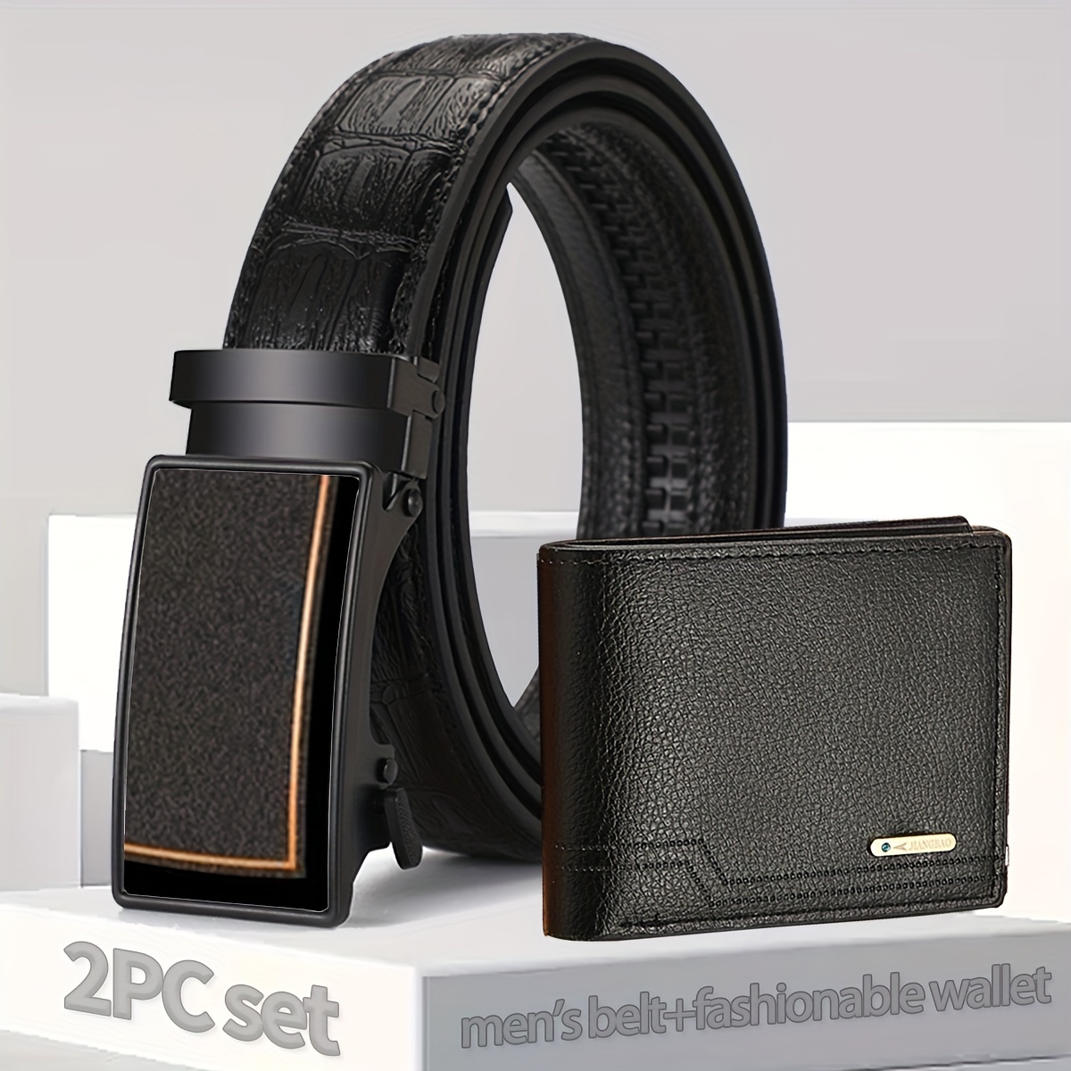 Kargau Men's Artificial Leather Belt for Men Formal Casual PU Leather Belts  Black Color Pack of 1Pcs