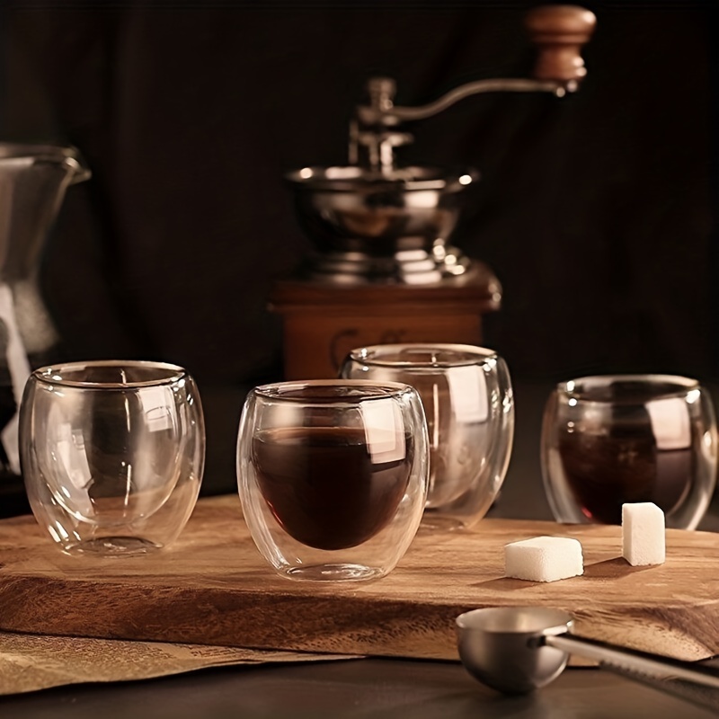 Cafecito Espresso Coffee Cafecito Double Wall Espresso Glass Cups | 80ml  Espresso Shot Glass Cups Set of 2 Shot Cups Set