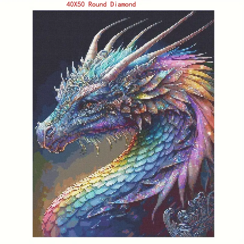 Adult Diamond Painting Kit 5d Color Dragon Diamond Art Kit - Temu