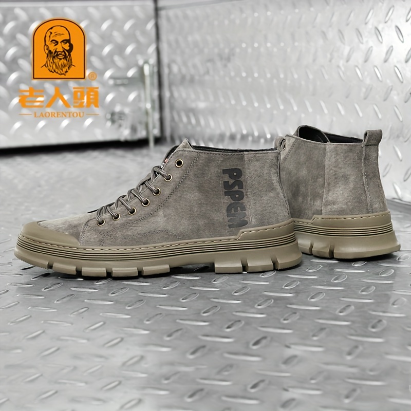 Botas Cordones Hombre, Zapatos Casuales Caminar, Zapatillas Alta