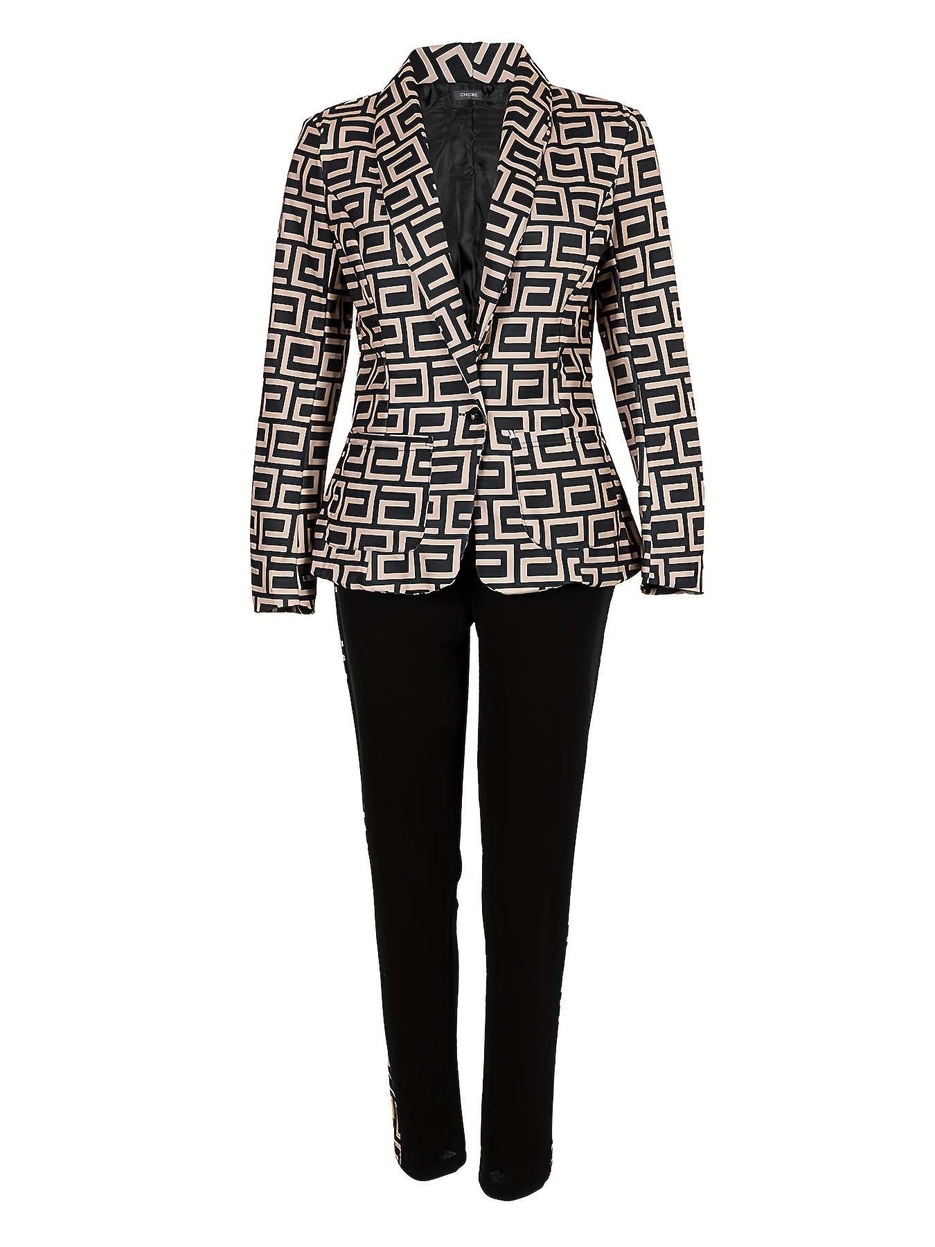 Print Pantsuits Two piece Set Blazer & Long Pants Set Women's Clothing