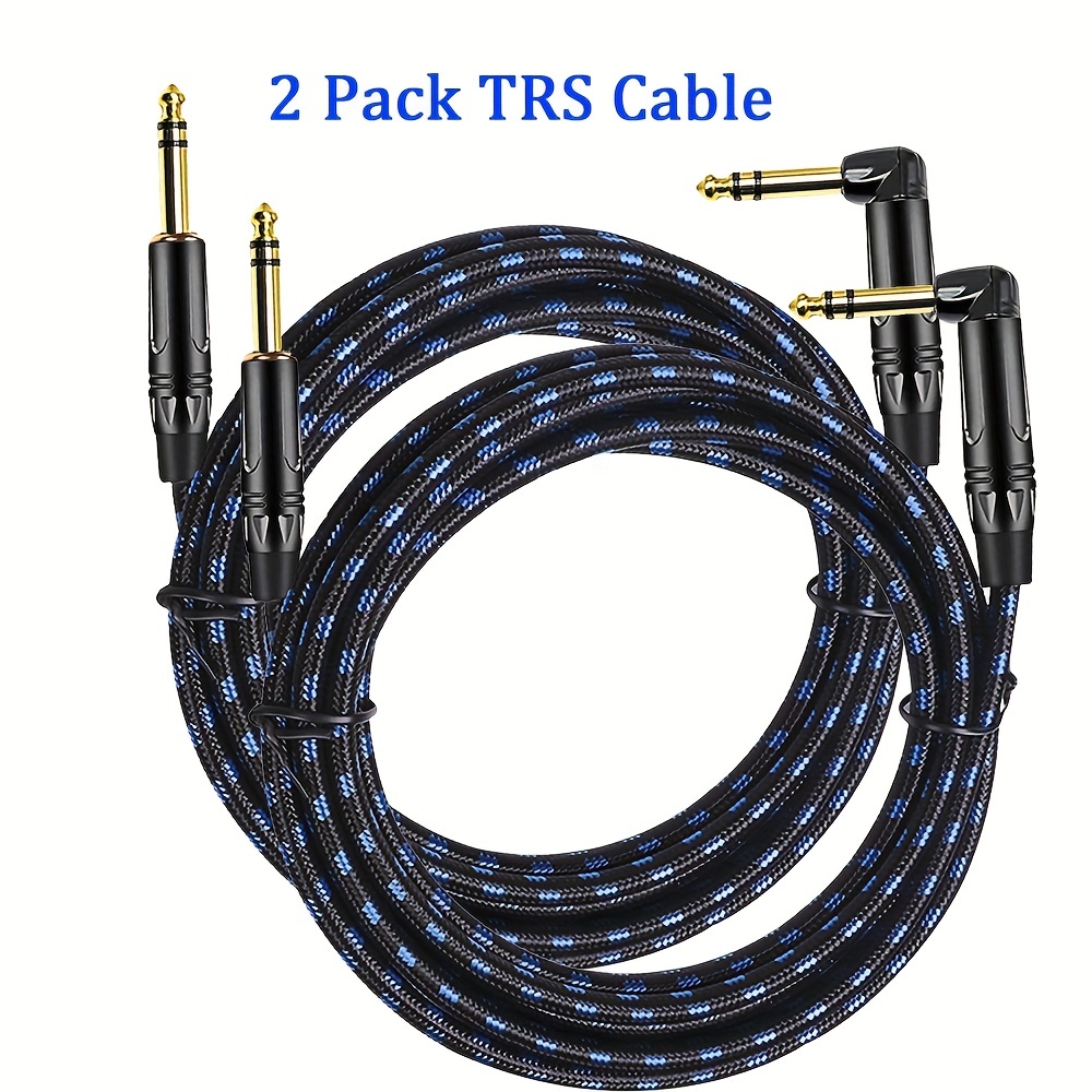 Disino Cable de guitarra, ángulo recto TS a recto de 1/4 de pulgada para  instrumentos de audio TS de 1/4 de pulgada, cable AMP para guitarra