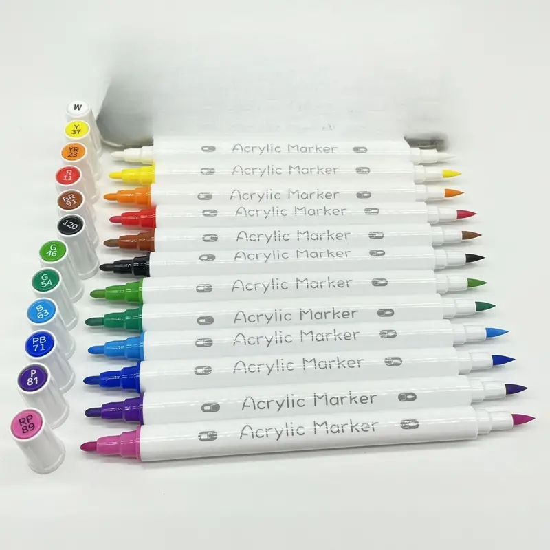 Acrylic Double headed Colored Marker Set Quick - Temu