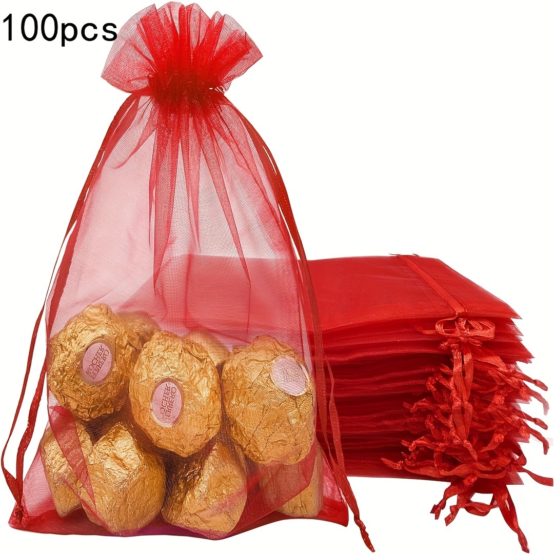 Organza Bags Clear Drawstring Gift Bags Organza Jewelry Bags - Temu