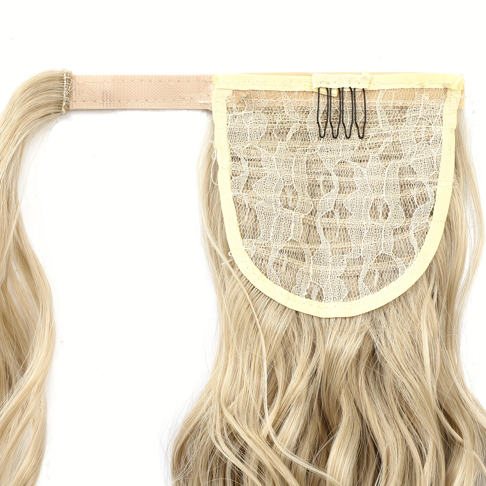 ponytail with hair wrapped around long wavy ponytail extensions synthetic clip in hair extensions elegant natural looking for daily   accessories details 8