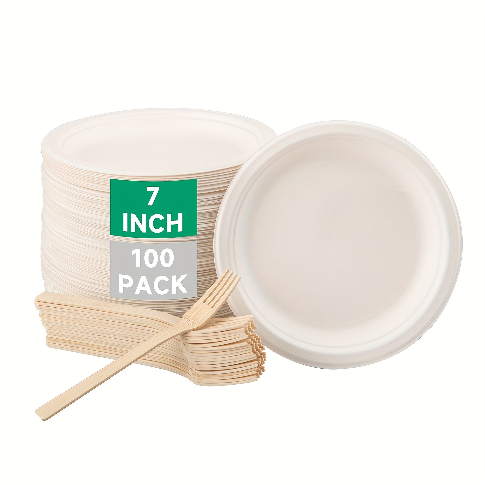 50pcs 3/5/6 Inch Disposable Plates Eco-friendly Degradable Paper