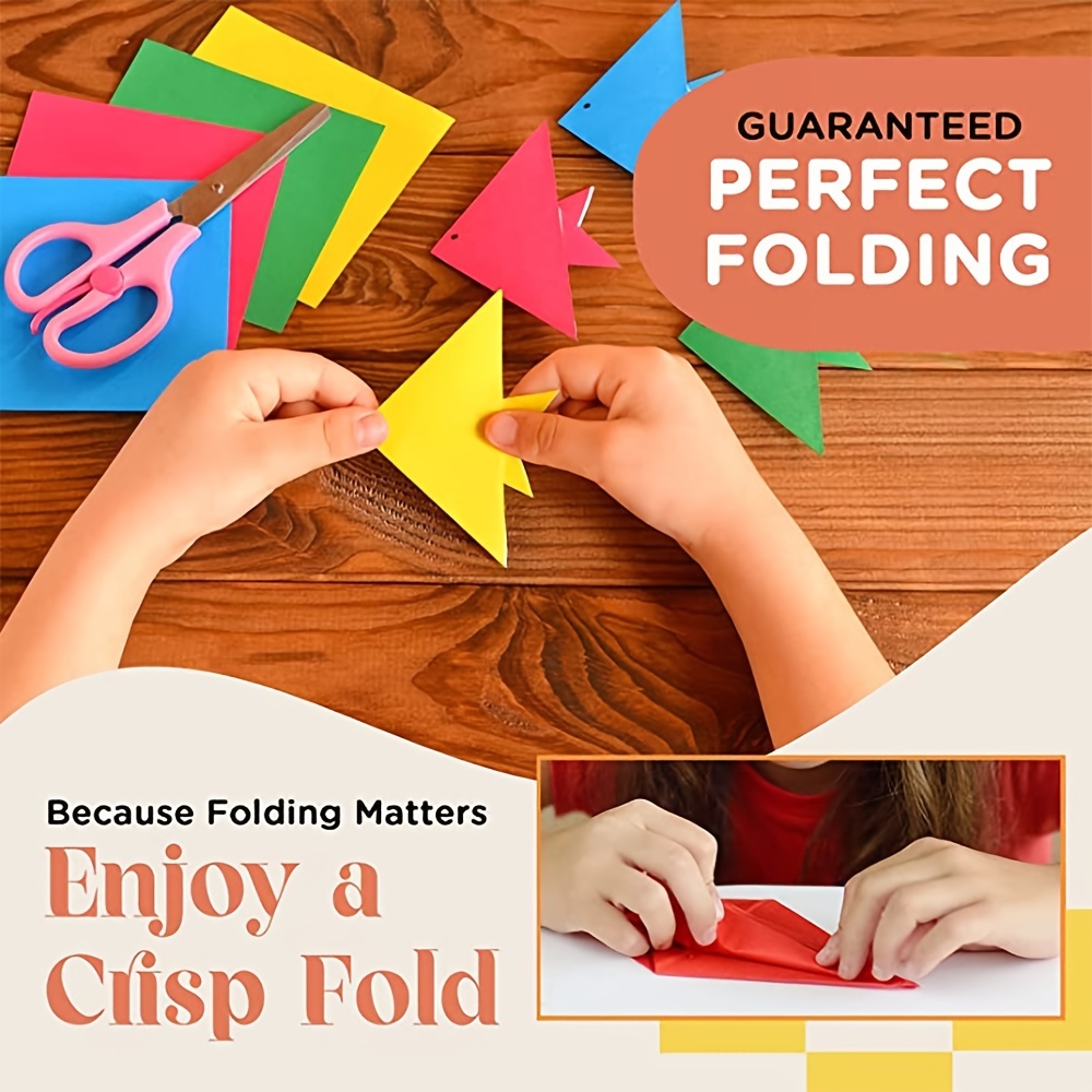 100pcs Folding Papers Rectangle Handcraft Double Sided Color Papers DIY Handcraft Origami Papers, Size: 29.5x21x0.10cm