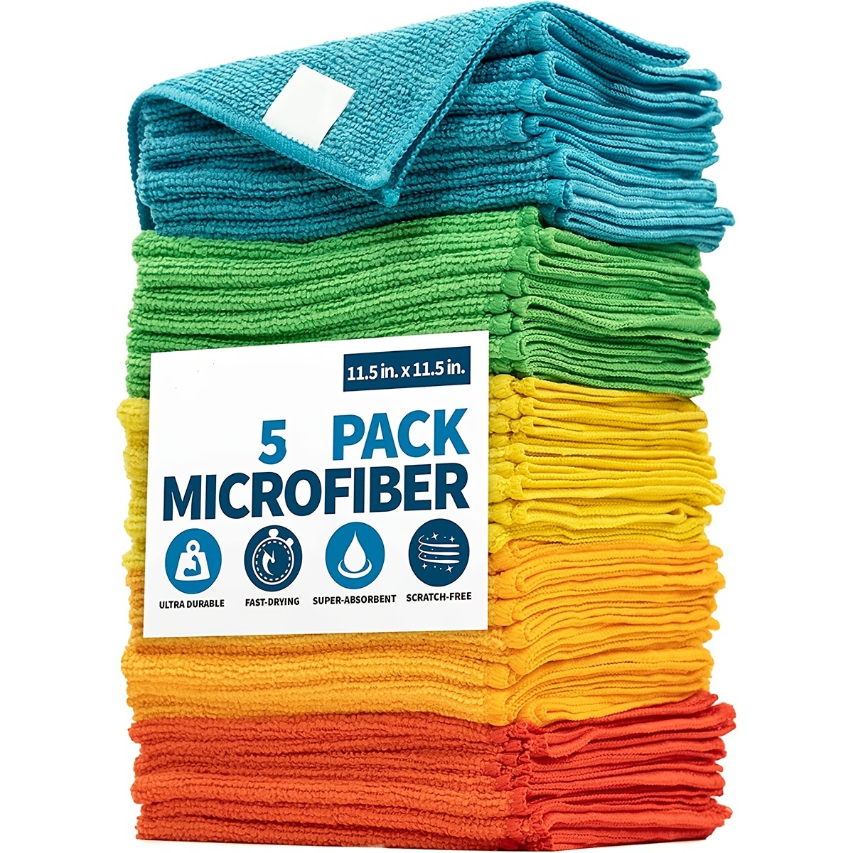 5/10 chiffons de nettoyage en microfibre, serviettes de nettoyage
