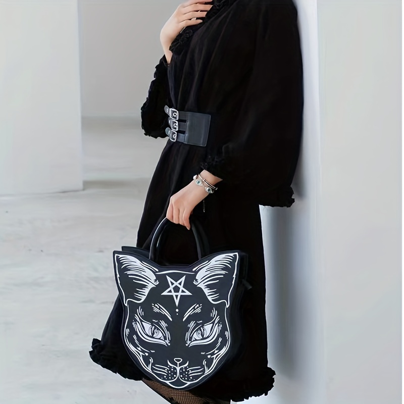 Harajuku Style Dark Cat Handbag Punk Style Cat Face Clutch - Temu