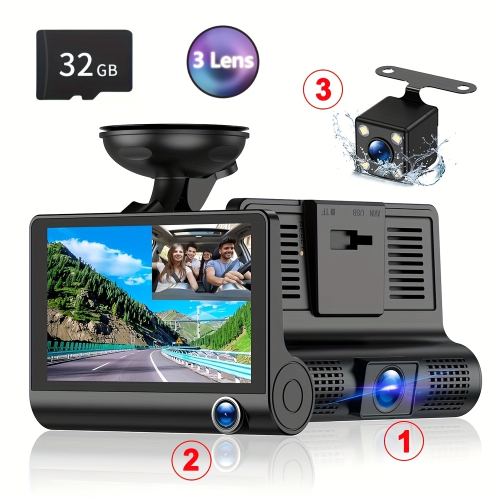 Car Video Recorder Dash Cam Front And Rear Car Dvr Vehicle - Temu