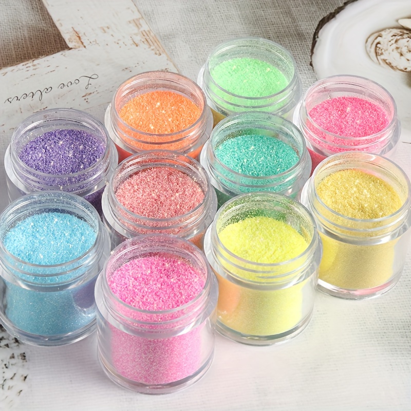 10ml Fine Glitter for Nails Candy Color Shiny Sugar Powder DIY Manicure  Polish UV Fine Sparkly Pigment Dust Nails Art Decoration