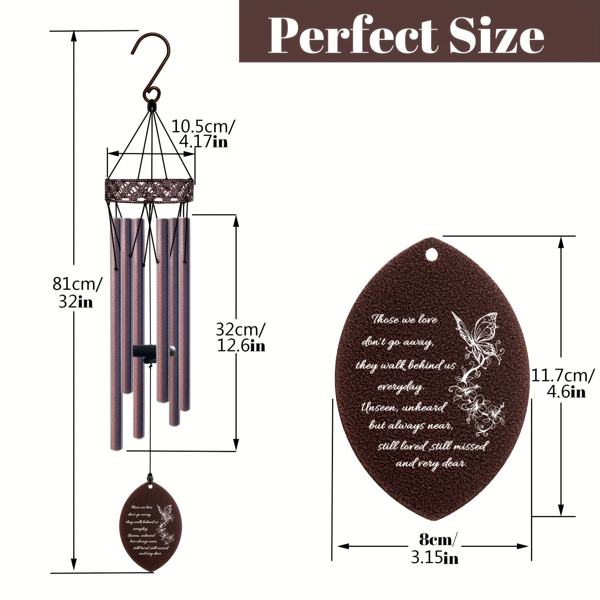  Heart Shape Wind Chimes for Garden, Gifts for Mom