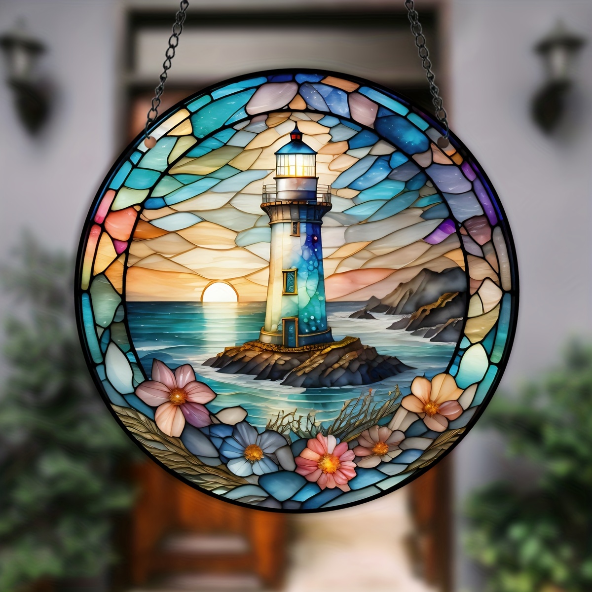 Stained glass deals lighthouse night light