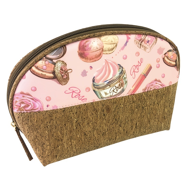 1pc Portable & Cute Cosmetic Bag With Large Capacity, Suitable For Travel, Toiletry  Bag Green/pink Grid Organizer