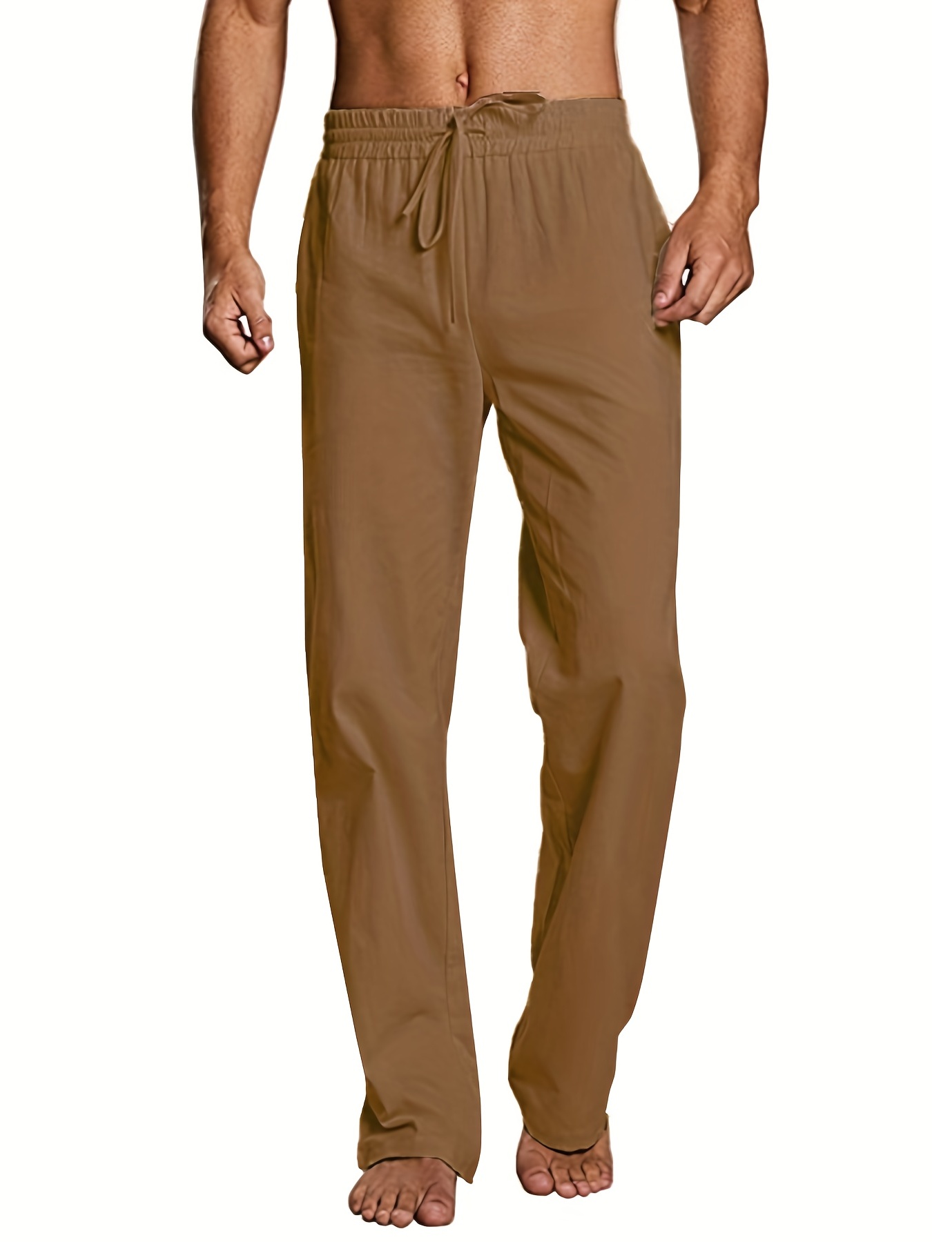 Men's Plain Drawstring Loose Comfy Trousers - Temu