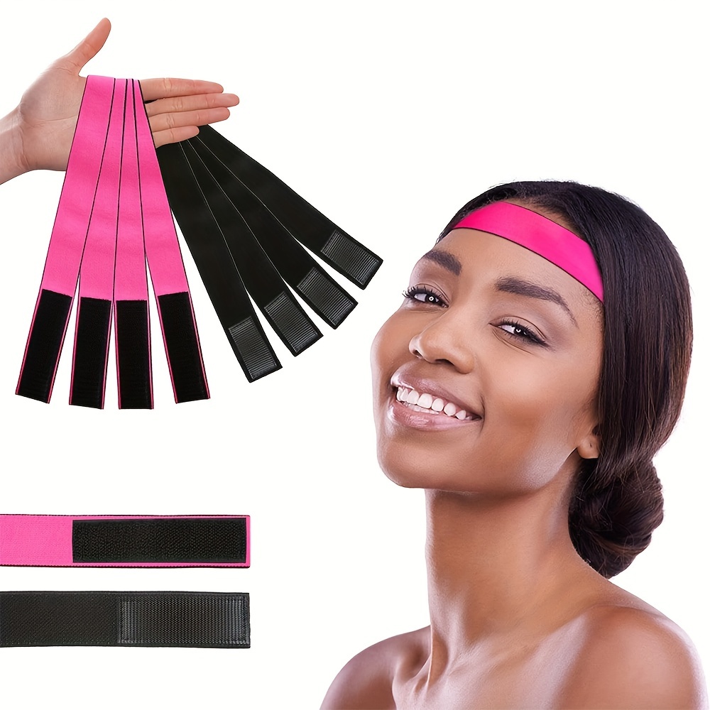 Natural Black Headband With Magic Tape Adjustable Wig Band 1 Pcs