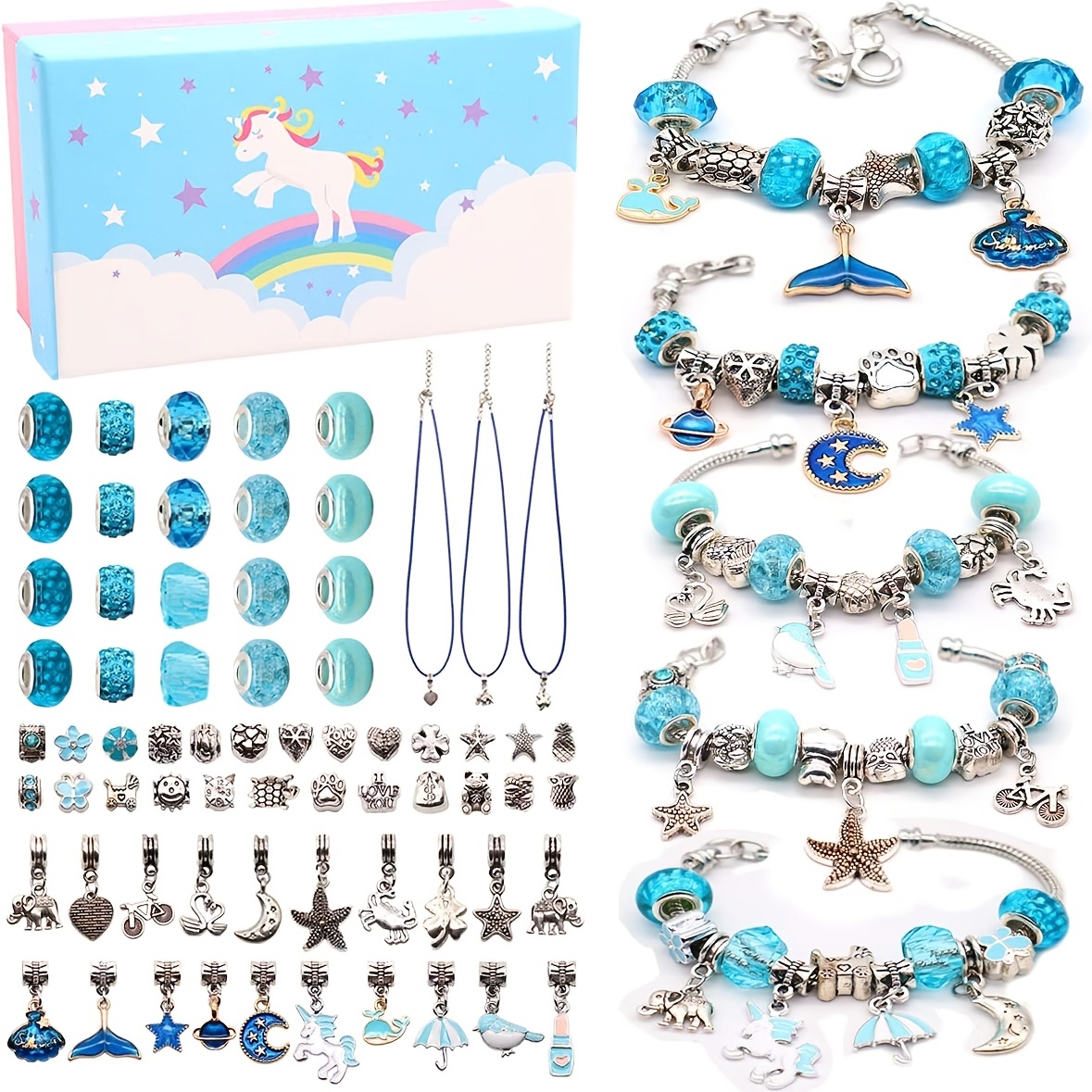 Nairua 106Pcs Charm Bracelet Making Kit for Girls Unicorn Mermaid Crafts  Gifts Set Charm Bracelets Kit DIY Jewelry Making Supplies with Beads,  Pendant, Bracelets, Necklace Cords for Teens Girls - Yahoo Shopping