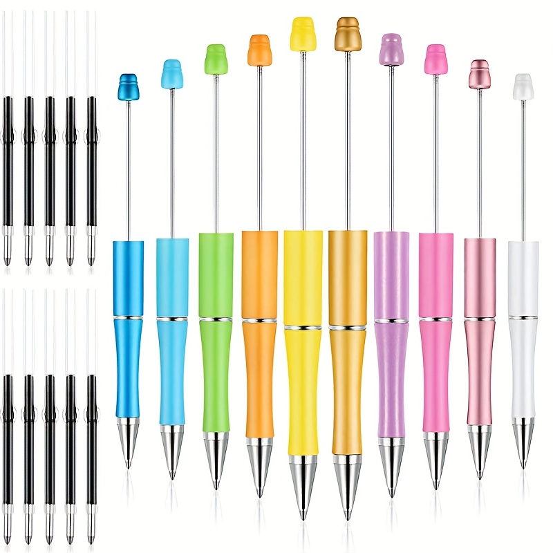 50Pcs Plastic Beadable Pens Beads Pens for DIY Making Kit for Pens for  Office School Kids Students Nurse - AliExpress