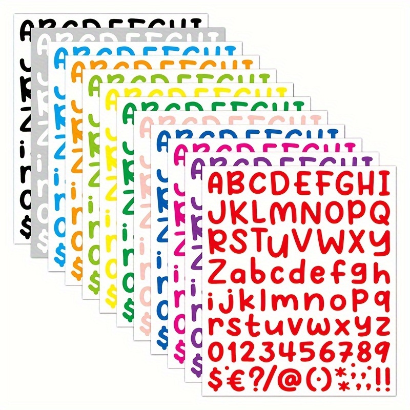 500 Pcs 30 Sheets Large Letter Stickers 2.5 Inches Alphabet Number Self Adhesive Sticker for Bulletin Board, Classrooms, Mailbox, Scrapbooking