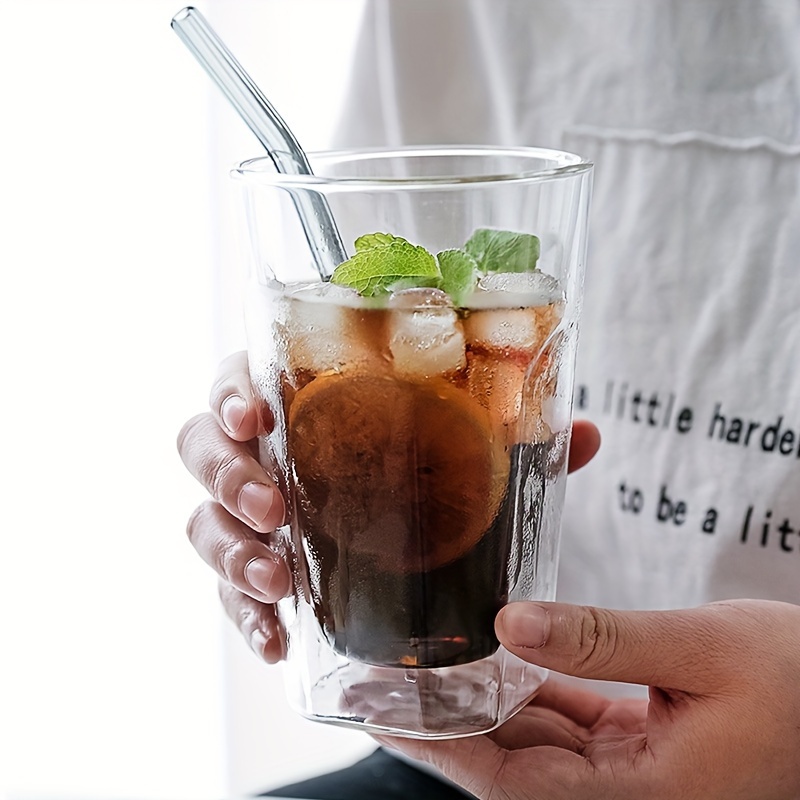 Glass Cup, High Borosilicate Glass Water Cup, Iced Coffee Cups, Drinking  Glasses For Juice, Cocktail, Coffee, And More, Summer Winter Drinkware -  Temu