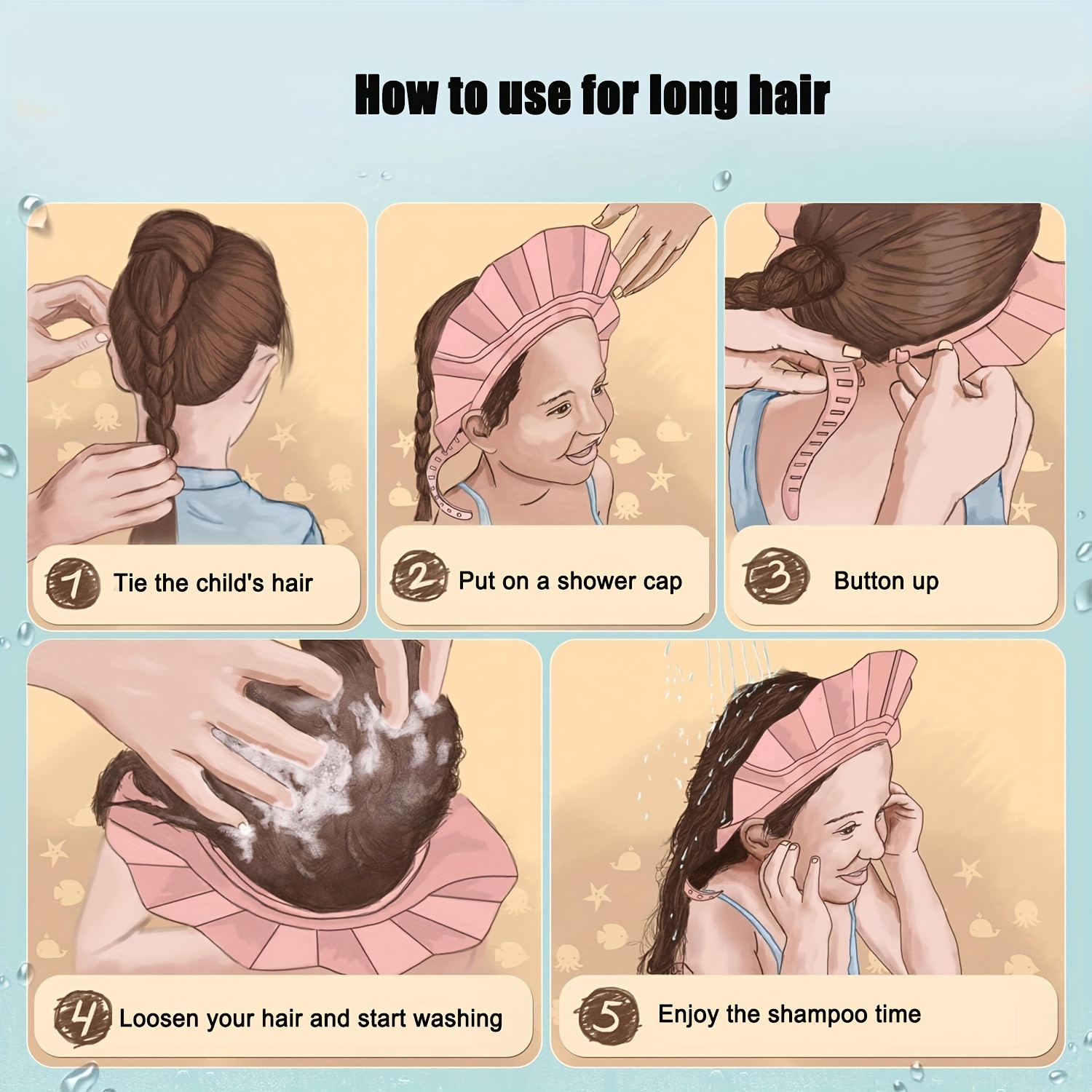 Lankey Gorro suave para ducha de bebé, gorro ajustable suave para ducha de  bebé para lavar el cabell Lankey Gorro de ducha para niños