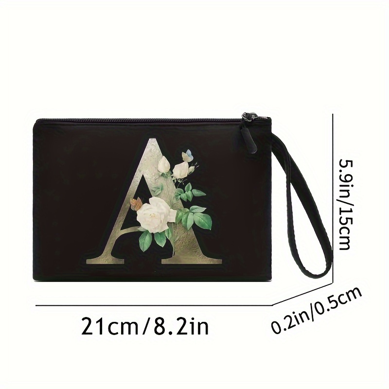 Elegante Pochette Con Motivo Floreale E Lettere, Pochette Per Trucchi Con  Cerniera, Borsa Per Cosmetici Da Viaggio Da Donna - Temu Italy