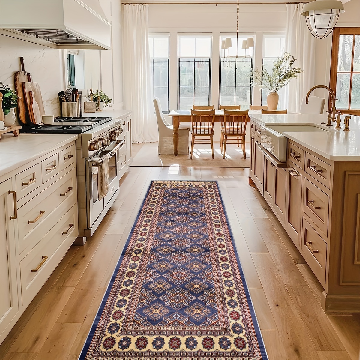 Boho Kitchen Rug Runner with Tassels, Woven Farmhouse Entryway Modern —  Annie & Oak