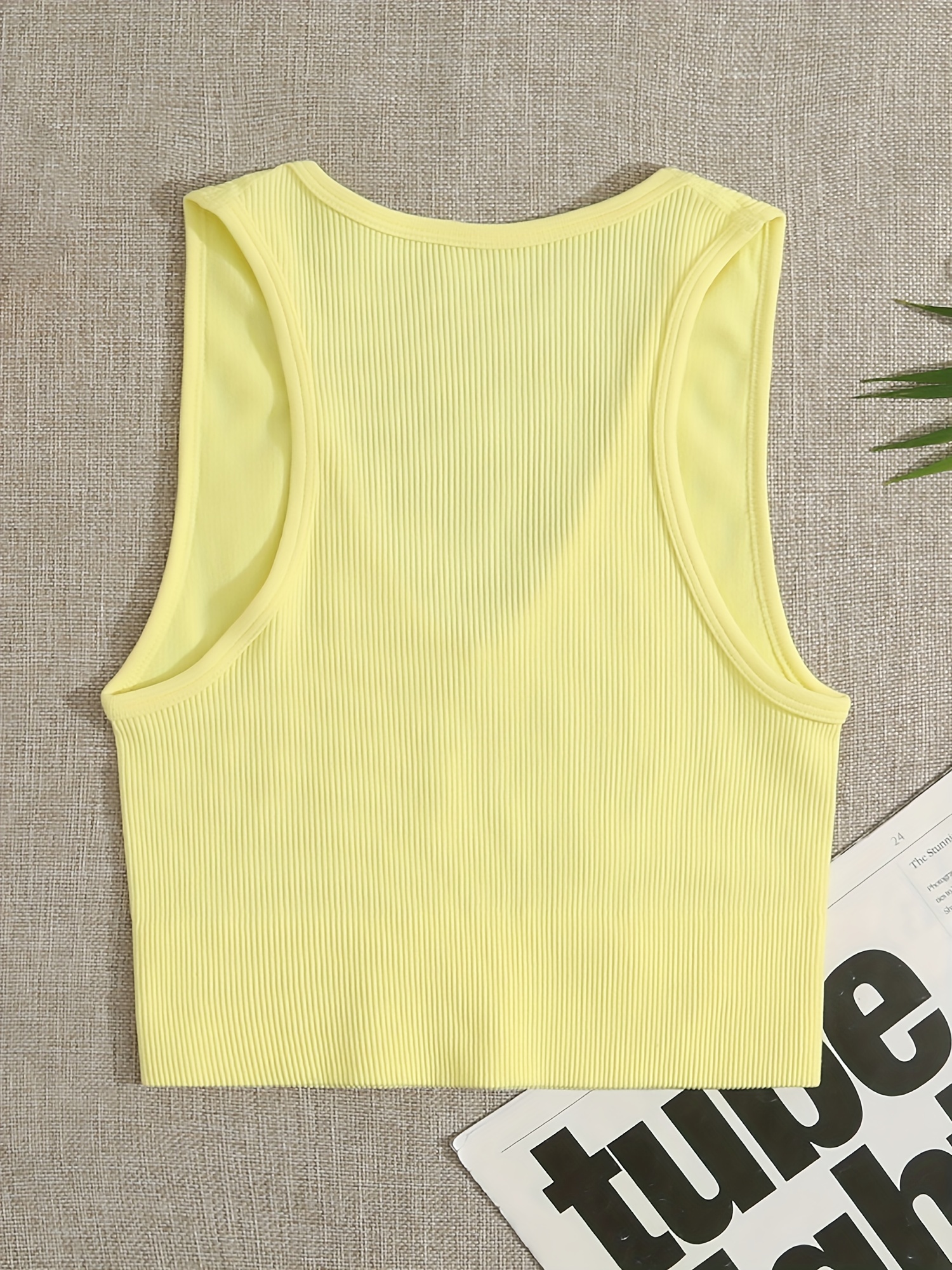 V neck Yoga Vest Gym Casual Crop Tops Women Seamless Rib - Temu