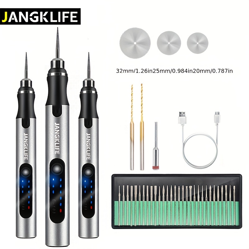 28PCS Mini USB Electric Grinder Drill Engraving Pen Grinding Rotary Tool  Kit Set