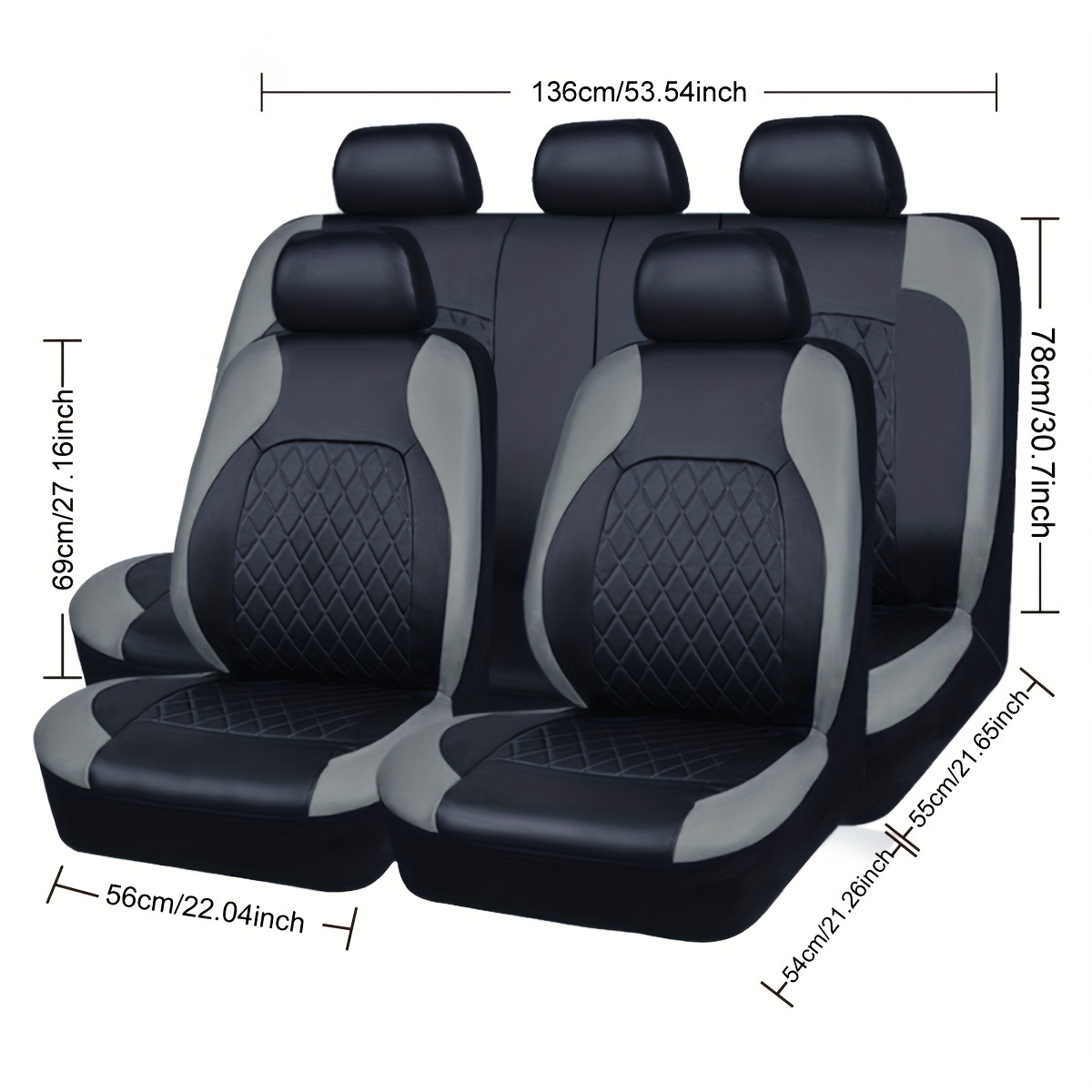 2pcs Fundas Asiento Coche Cuero Sintético Asientos - Temu